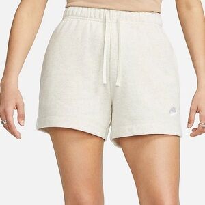 Nike Women's Club Fleece Shorts M Oatmeal Cream Gray boyfriend high waist